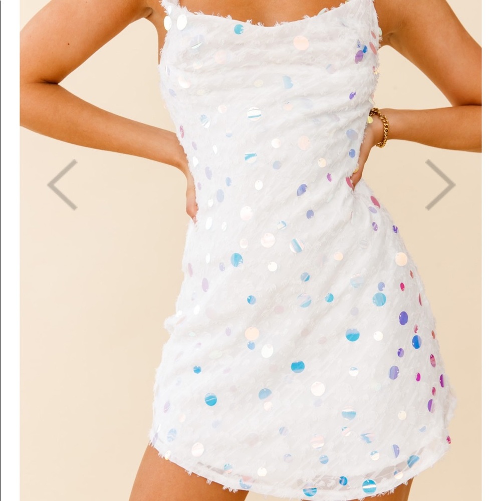 White sequin dress